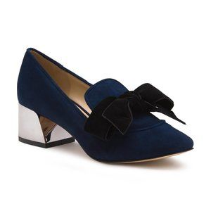 Karl Lagerfeld Blue Hattie Suede Bow Pumps
